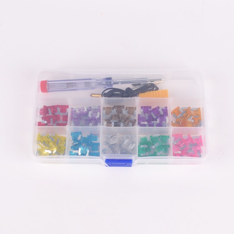 Generisk bil micro mini säkring 3/4/5/7.5/10/15/20/25/30/35a pack  of 100 +  testpenna