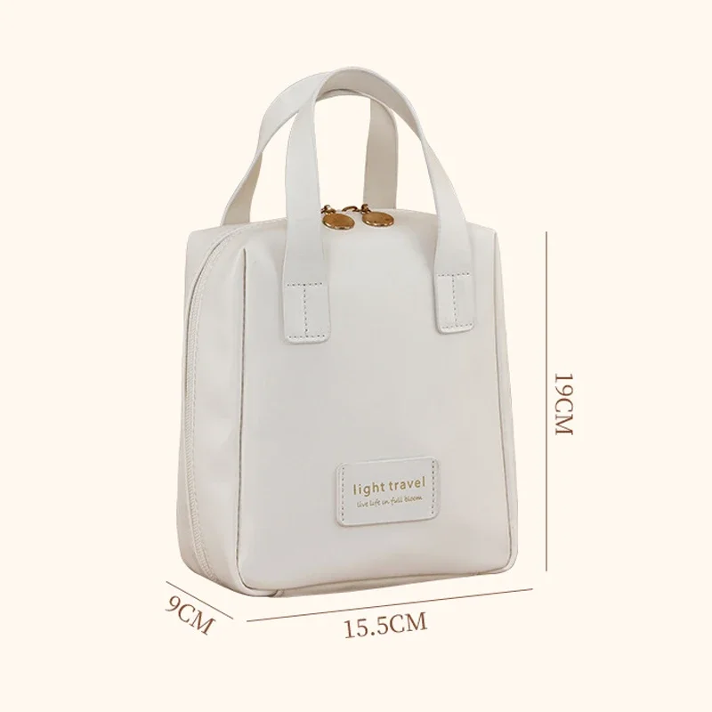 Large Capacity Travel Cosmetic Bag Portable Leather Toiletry Bag with Handle Organizer Multifunctional Waterproof Makeup Bag