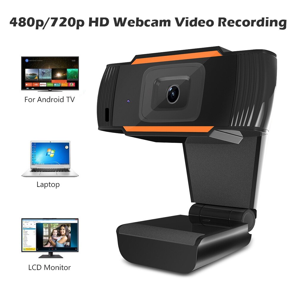 Cámara web con micrófono giratorio para PC, webcam de grabación de vídeo para trabajo, minicámara web 1080P, 720P, 480p, HD