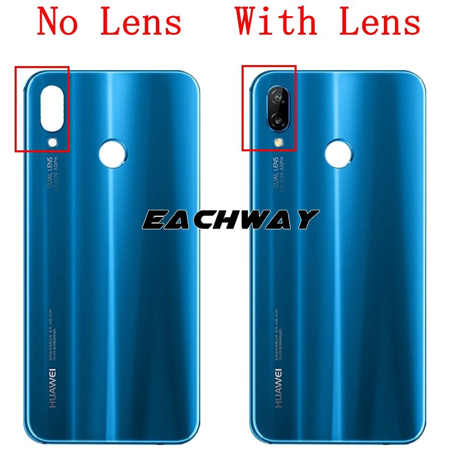 for Huawei P20 Lite Back Glass Battery Cover With Camera Lens for Huawei P20 Lite Battery Cover Nova 3e Rear Door Housing Case