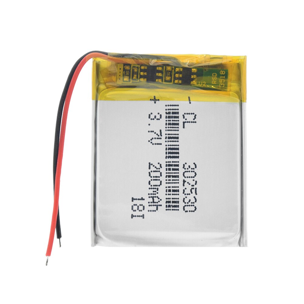 Batteria ricaricabile ai polimeri di litio agli ioni di litio ricaricabile da 3.7V volt 302530 200mAh da 2 pezzi