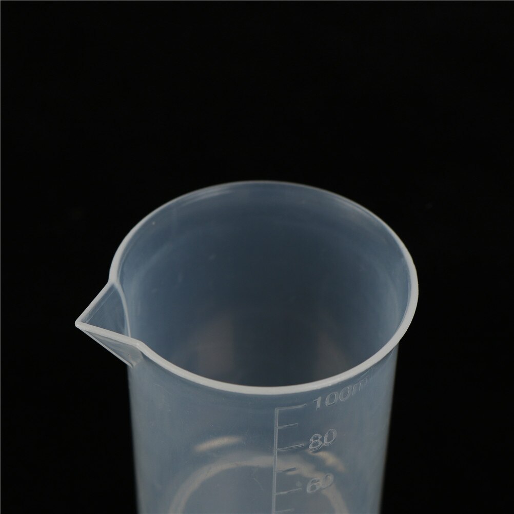 2 uds 100mL graduado vaso de vidrio de borosilicato de plástico transparente conjunto de vasos de agua de laboratorio escolar suministros de estudio