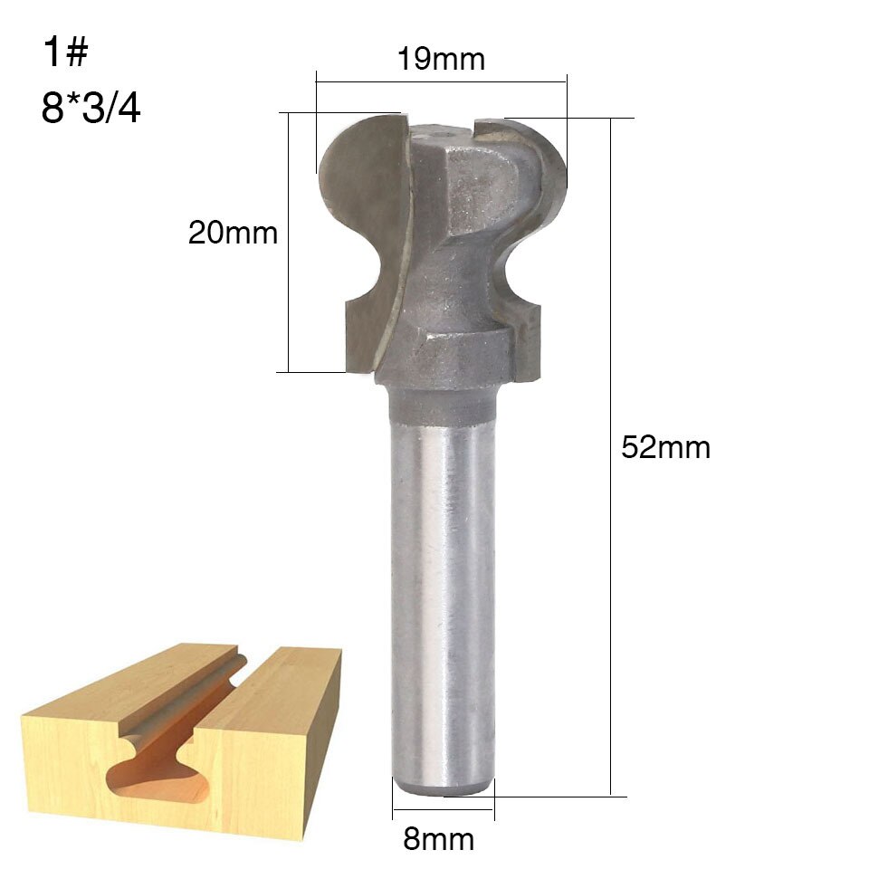 1 Pc 8 Mm Schacht Frees Houtsnijwerk Industriële Grade Dubbele Vinger Bit Houtbewerking Gereedschap Hout Frees End molen: 01