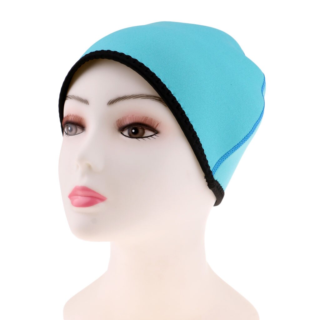 Beanie Hut 2mm Neopren Stretchy Warme Wasserdichte Segel Surf Wandern Schwimmen Kappe: Sky Blue M 55 to 59