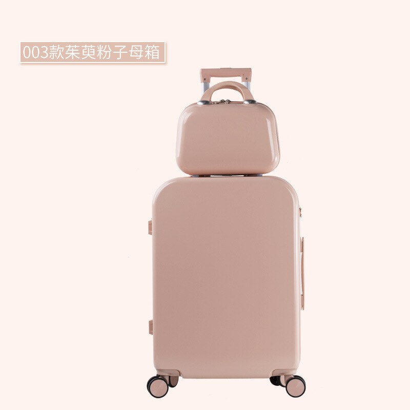 De Mode Universele Wiel Unisex Rits Trolley Case Krasbestendig Koffer Cabine Kofferbak Matte Effen Kleur: 004 Cornel Powder