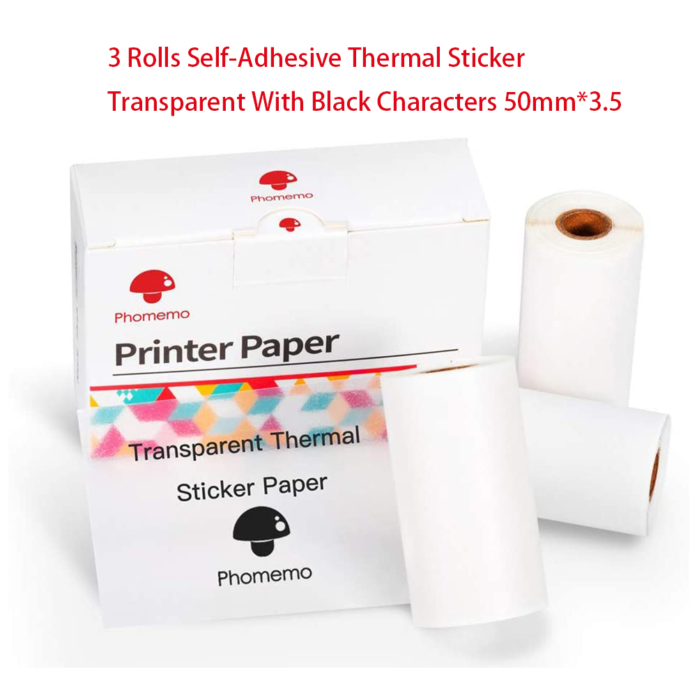 Phomemo – Papier thermique auto-adhésif, étiquette autocollante imprimable, pour imprimante M02/M02S/M02Pro, Papier Photo: Transparent Sticker