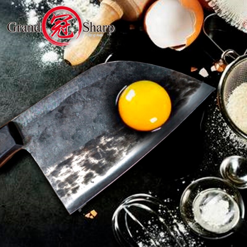 Cuchillo de Chef forjado a mano, cuchillo de cocina chino de acero forjado, herramientas para cortar carne y verduras