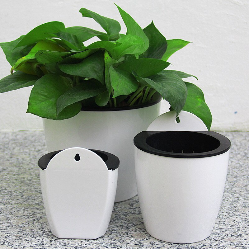 Classic Cute Flower Pot Automatic Water Absorption Lazy Flower Pot Water Culture Wall Hanging Basin #1982