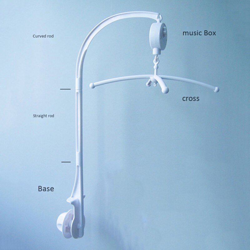 Baby Crib Cot Mobile Arm with Wind-Up/Auto Music Box and Extended Holder Bracket for Girl & Boy- Without Toys