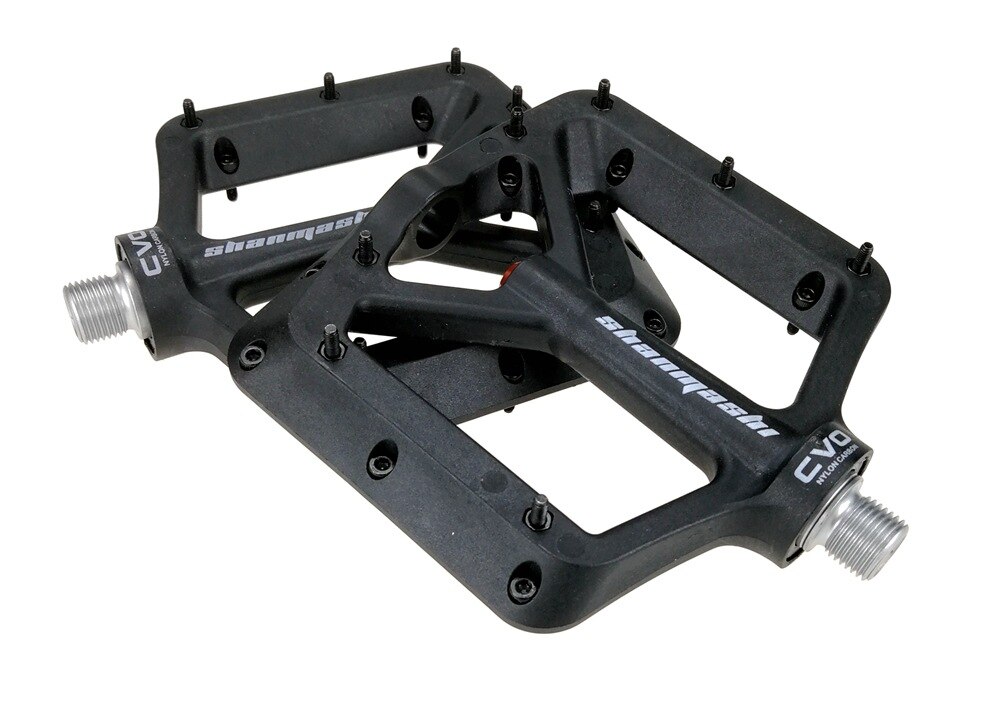 SHANMASHI CVO Bigfoot Nylon Carbon Fiber Bearing Pedal Mountain Bike Road Bike Pedal Comfortable Bicycle Pedal 333g/Pair: black