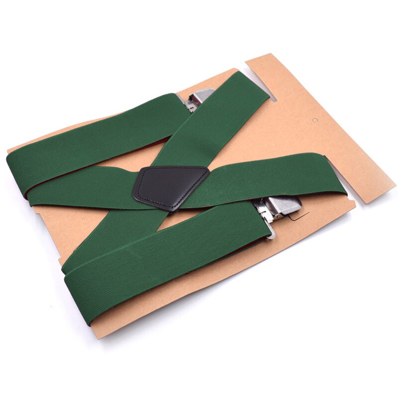 Men Braces Suspenders 5cm Back Heavy Duty Biker Snowboard Trousers Elastic 4 Clips LL@17