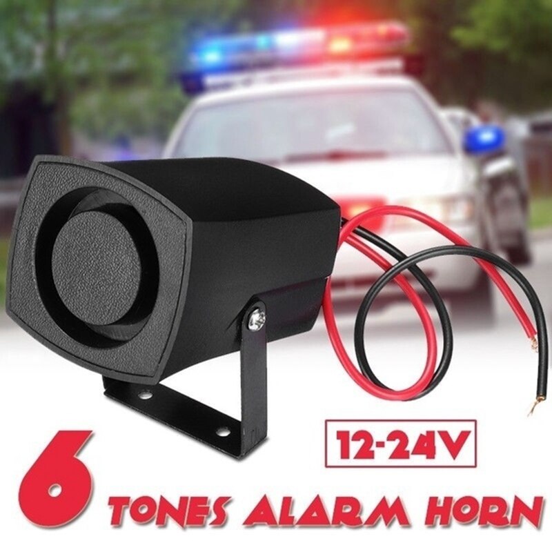 12-24v 6 toner bil politi brandalarm horn ring alarm system sirene højttaler advarsel høj lyd alarm højttaler