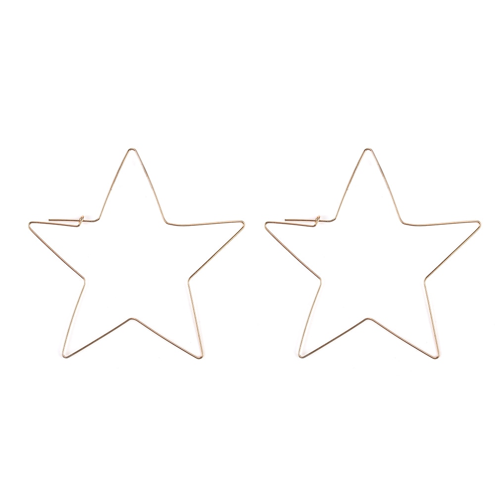 Persoonlijkheid Hyperbole Hollow Eenvoudige Grote Hart Pentagram Vormige Oorringen Sieraden Voor Vrouwen Straat Trendy Decoratio