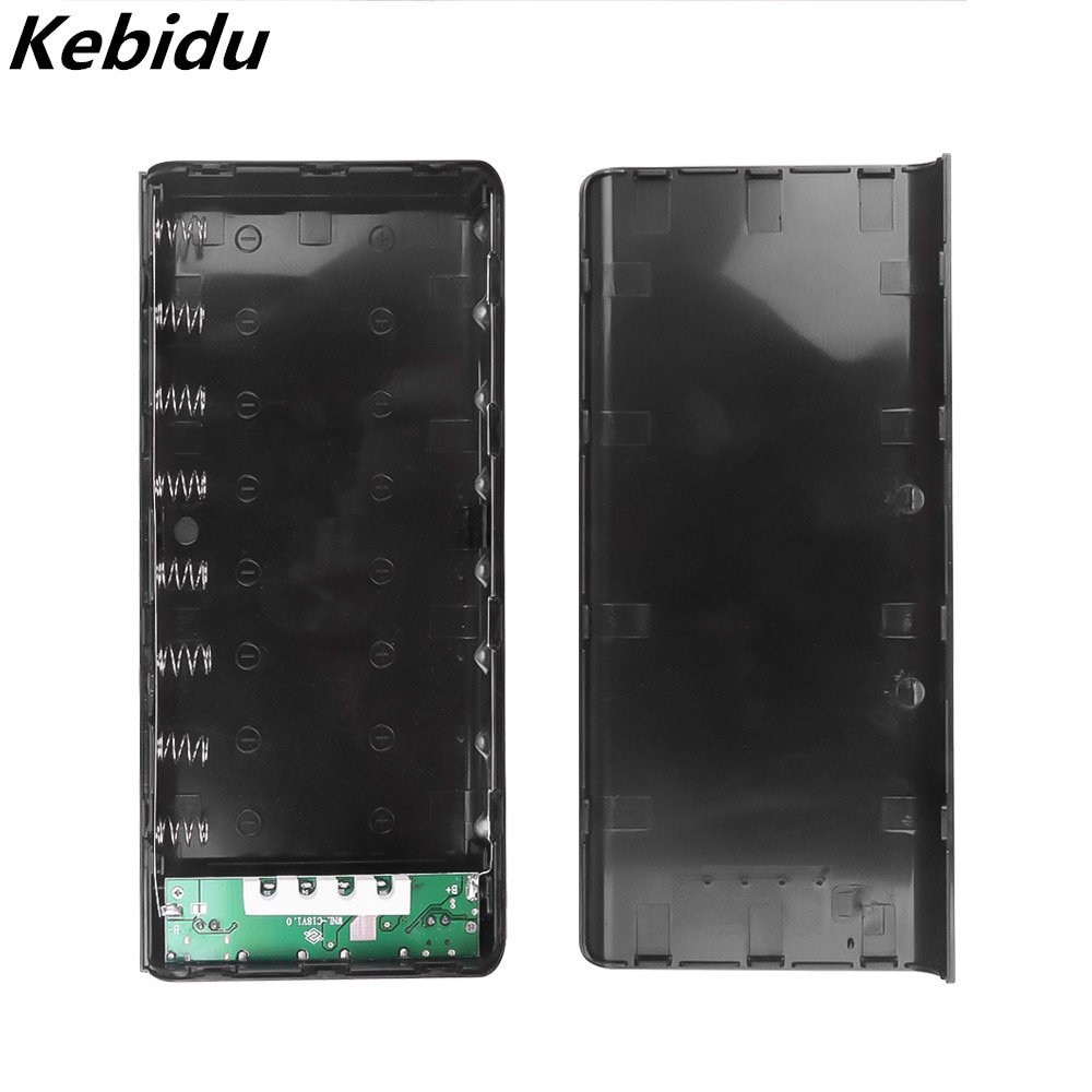 Four jack 20000mAh Double led light 5V Dual USB 8*18650 Power Bank Type C USB Battery Box Mobile Phone Charger DIY Shell Case