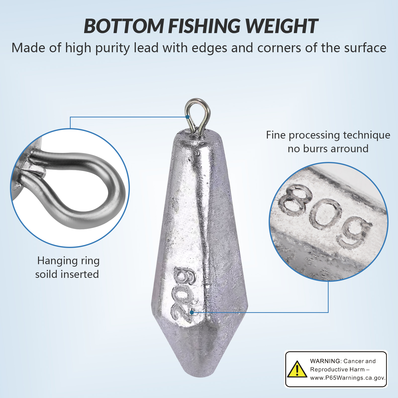 Kit de plomos de pesca de 100g, 6 uds., 20g-80g, pesos de pesca, forma Hexagonal, fundición, tiro de gota, peso largo y aerodinámico