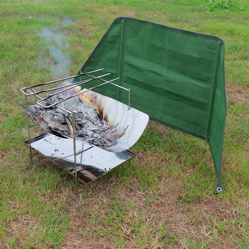 Outdoor Wind Shield Windproof Screen Fireproof Curtain Screen Windbreak Canvas Windbreak Barbecue Bonfire Wind Deflector