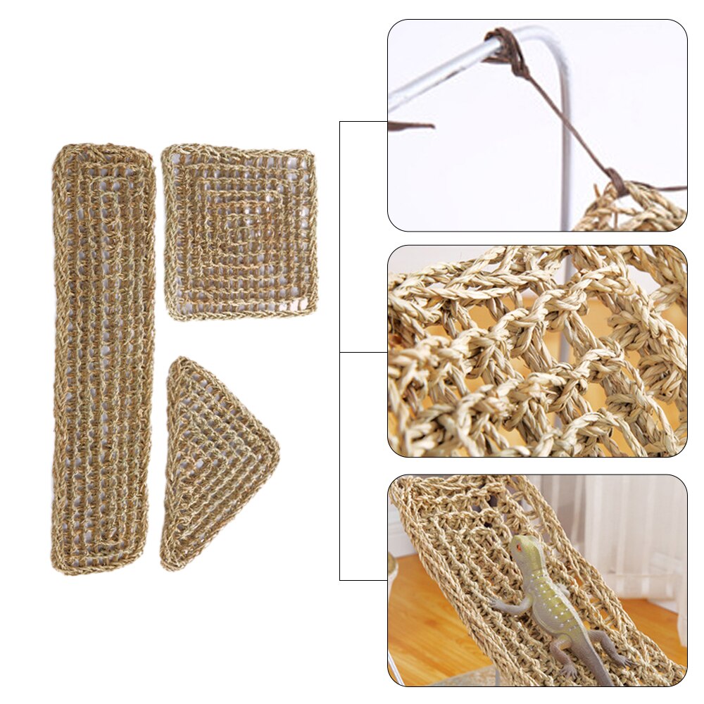 Algue lézard hamac balançoire chaise longue Reptile jouet suspendu tapis de lit petit ermite crabes Geckos tapis de lit accessoires de Reptile pour animaux de compagnie