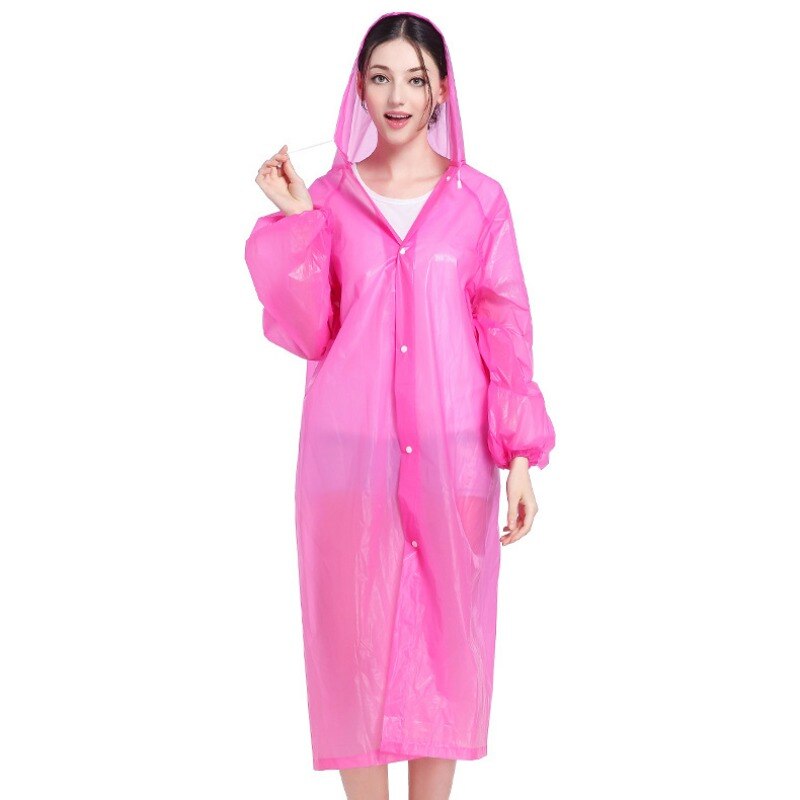EVA Women Raincoat Thickened Waterproof Rain Coat Women Clear Transparent Tour Camping Waterproof Rainwear Suit