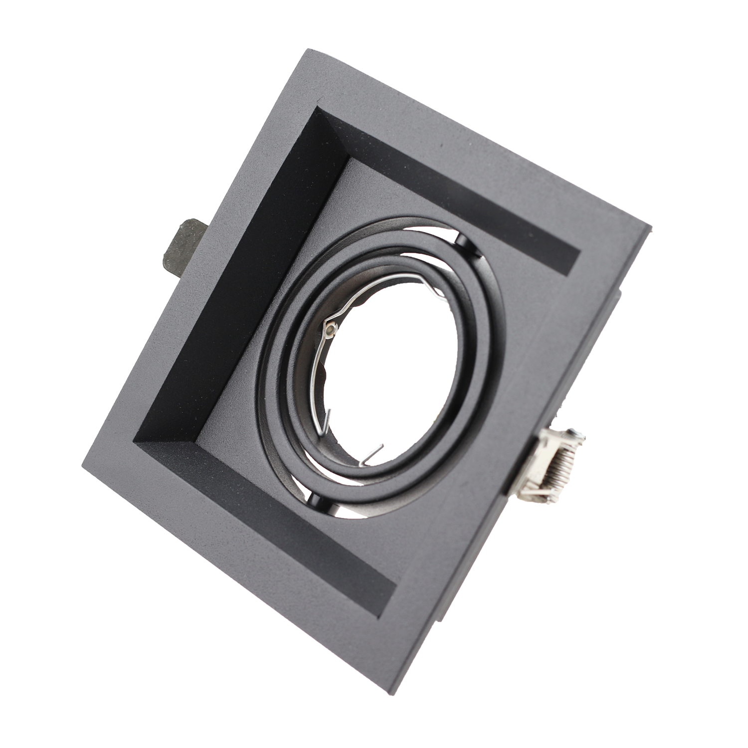 LED 6W Eyeball Casing MR16 Bulb Frame Downlight GU10 Ceiling Down Light Lampu Siling Square Black White Fixture: Light purple