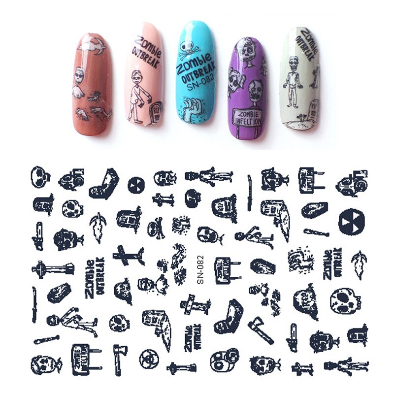 Luminoso Halloween Unghie Artistiche etichetta Zucca ragno per L'autoadesivo Del Chiodo 3D Consigli Decorazioni manicure Consigli