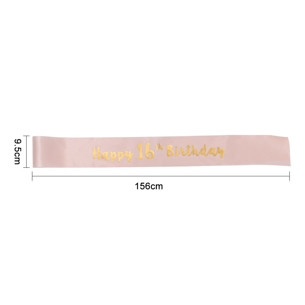 Birthday Funny Sash Rose Gold DIY Ribbon Women Party Decoration Happy 18/21/30/40/50/60 Birthday Girl Romantic Mom Favor