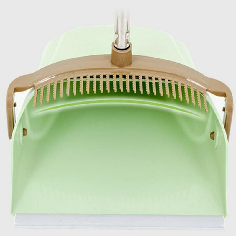 Multifunctional 2 In 1 Broom Dustpan Cleaning Set 180 Degree Rotating Broom Head Wiper Windproof Dustpan Soft Fur Brush Robot