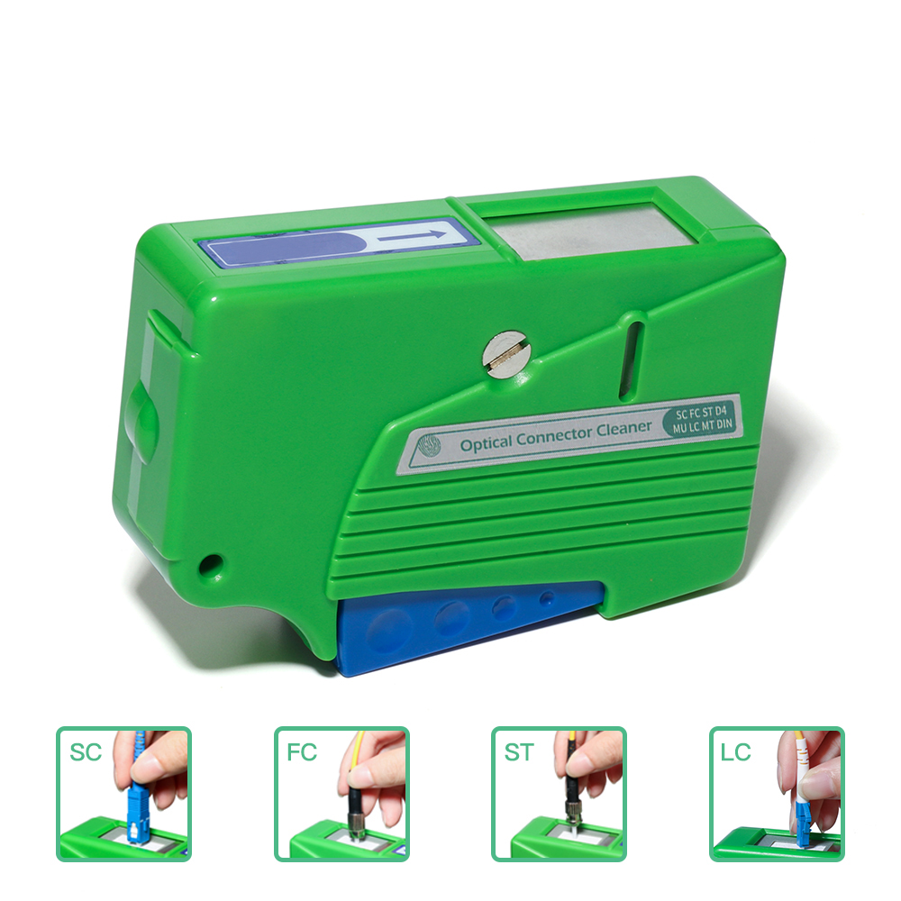Fiber End Face Cleaning Box Fiber Wiping Tool Pigtail Cleaner Cassette Ftth Optic Fiber Cleaner Tools for FC/SC/ST