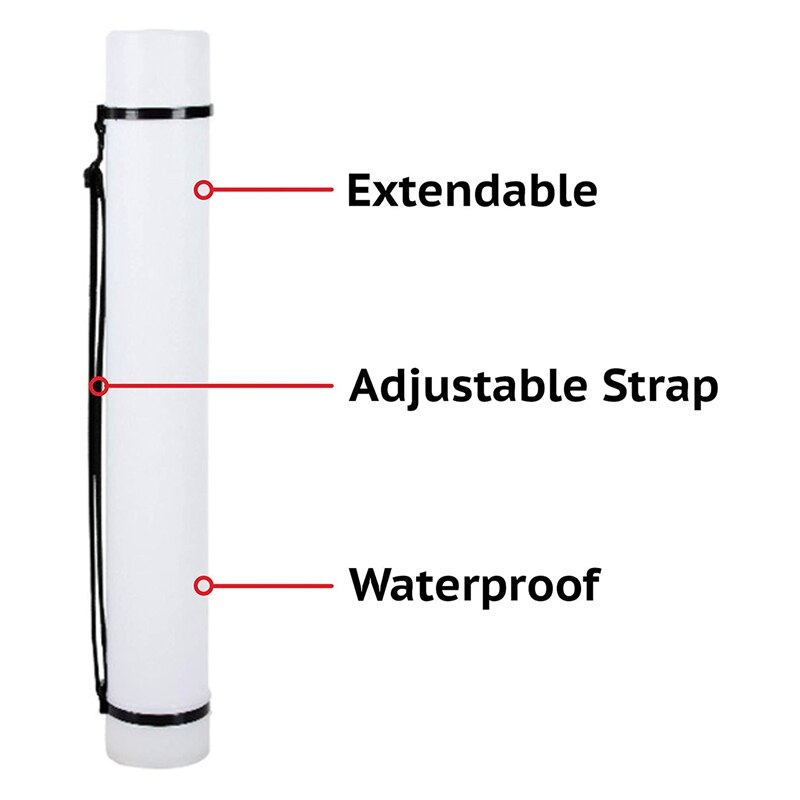 Retractable Poster Tube Shoulder Strap and Handle Portable Durable Round Storage Box