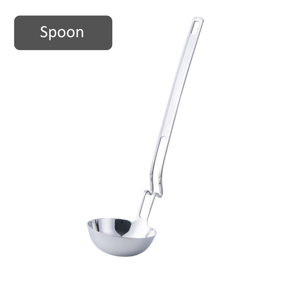 Stainless Steel Wall Spoon Spoon Sub-Long Handle Pot Ladel Spoon Drain Spoon Long-Handled Soup Ladle Leakage: Spoon