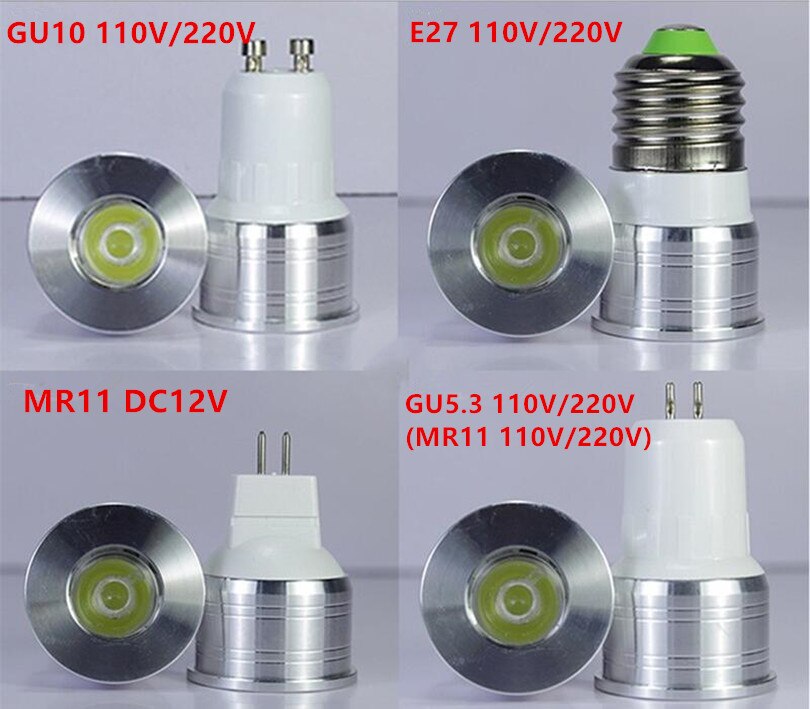 Mr11 led spotlight glödlampa cob 5w 12v 35mm diameter ljus mini led  mr11 led spotlight glödlampor  e27 gu5.3 gu10 ac 220v 110v