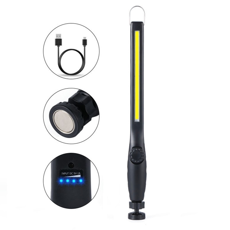 Led arbejdslys usb genopladeligt cob arbejdslys bærbart magnetisk trådløst inspektionslys til bilreparation, hjemmebrug, værksted: 1 stk