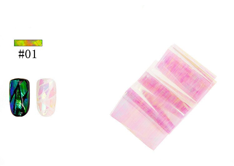 Lcj 1 Pcs Punk Transfer Folie Sticker Gebroken Glas Nail Art Diy Nail Beauty Decoratie Stencil Decal