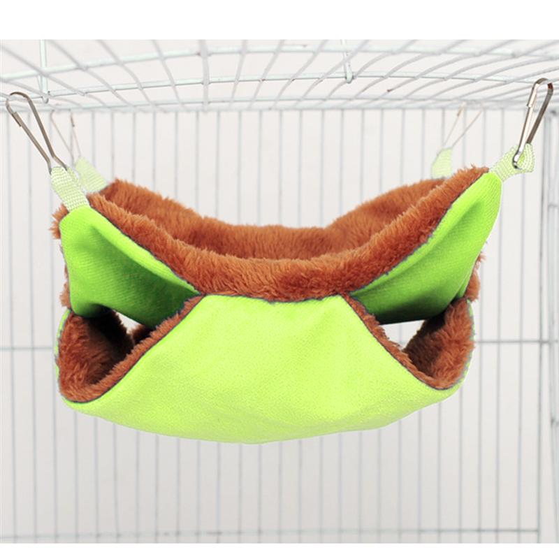 1pc dobbelt lag egern hvile rede varm plys sukker glider hængekøje tyk soveseng kæledyr forsyninger til små dyr