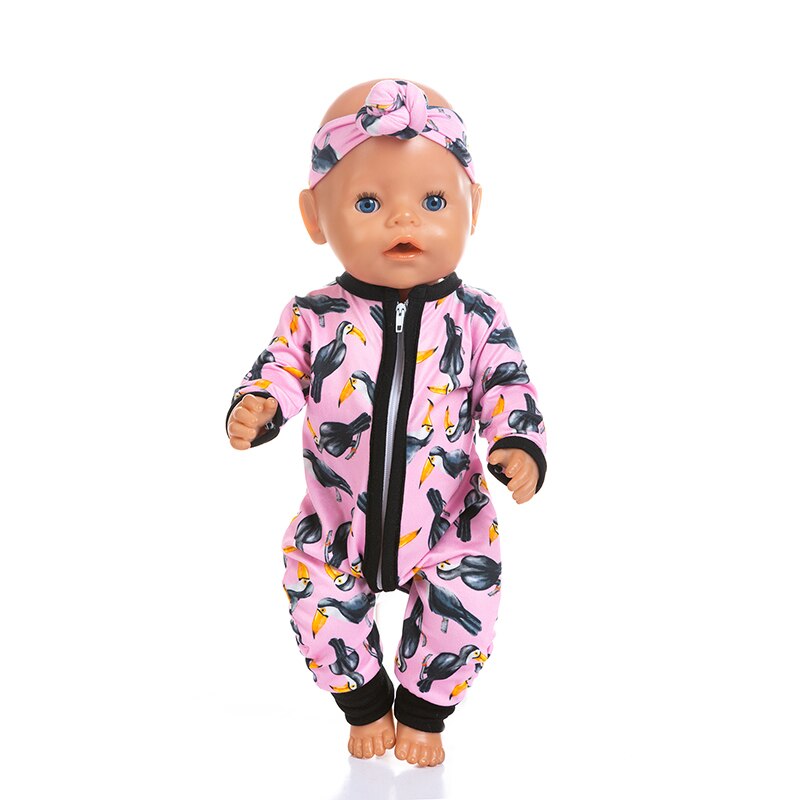 Born BabyFit 18 pulgadas 40cm-43cm ropa para muñeca fresa, piña, fruta y pelo cinta traje accesorios para bebé: Q-106