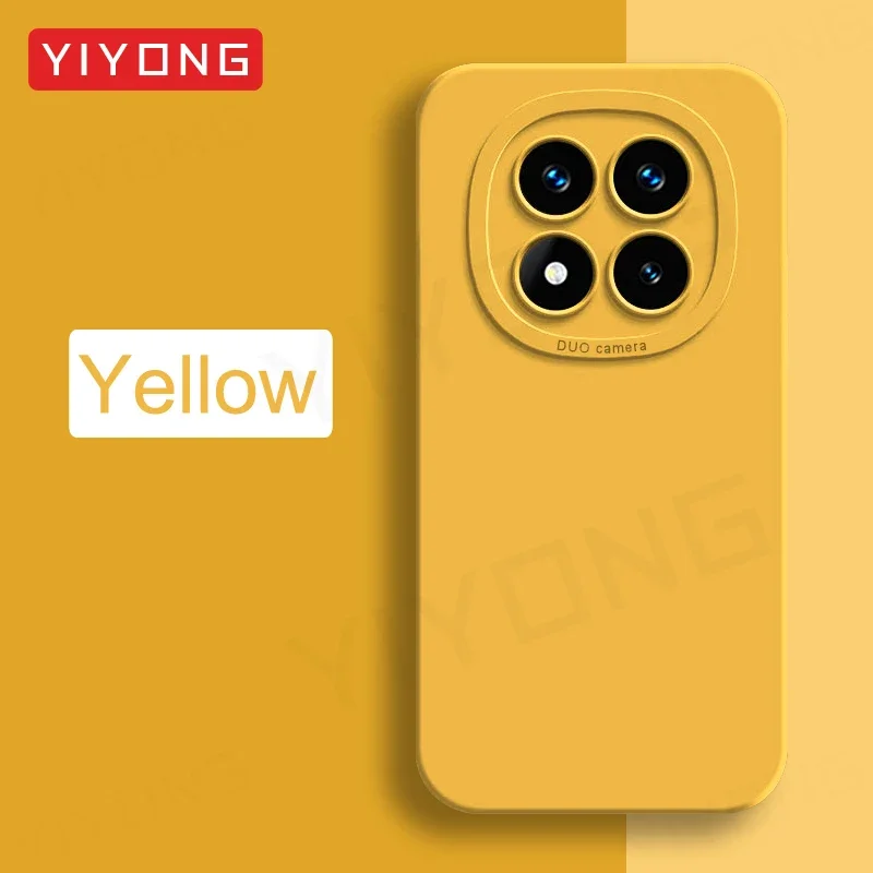 Para Redmi Note14 Pro YIYONG Original cubierta suave de silicona líquida para Xiaomi Redmi Note 14 13 Pro Plus Xiomi Note13 5G funda de teléfono: YELLOW / Para iPhone 16 Pro