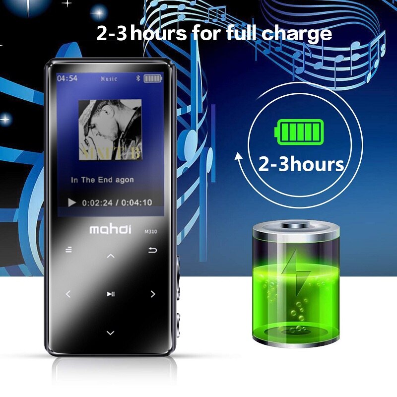 MP4 Player with Bluetooth 4.2, Touch Buttons with 2.4 inch Screen 8GB Portable Lossless Digital Player with FM Radio Mp4 player