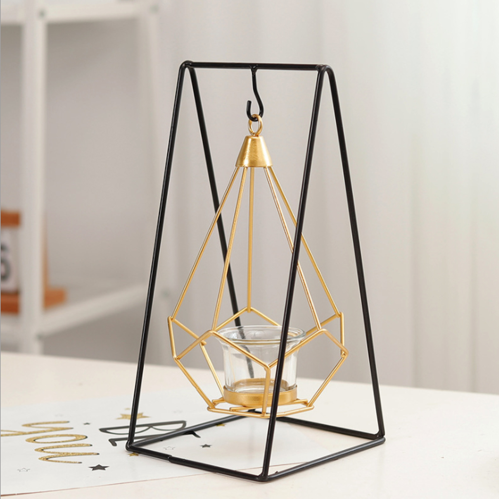 Nordic Candle Holders Originality Romantic Dinner Geometric Iron Candlestick Wall Candle Stand for Wedding Party Home Decor