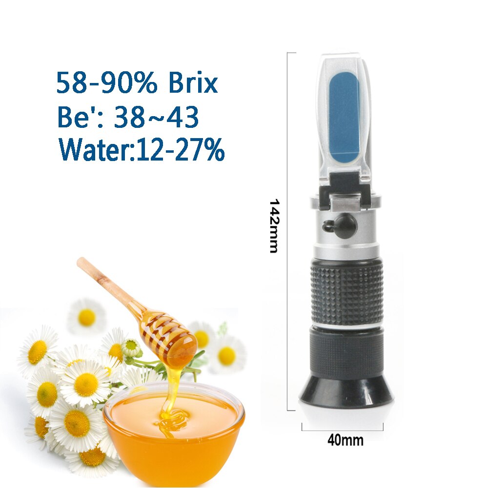 Portable 3 in1 Honey Refractometer 58-90% Brix Scale Range With ATC Honey Moisture Tester For Beekeeping Jelly Jam And Syrup