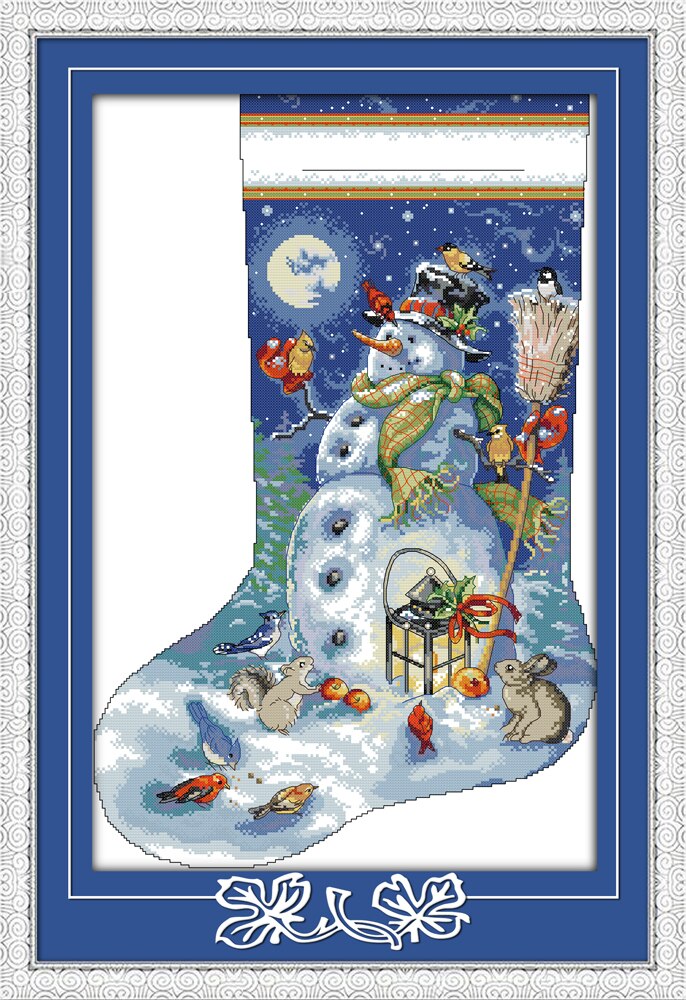 Christmas stocking (2) cross stitch kit DIY hand embroidery set craft handmade needlework