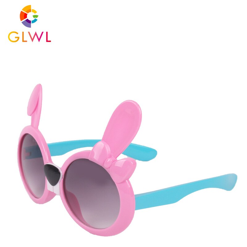 Børns solbriller lyserøde solbriller baby pige runde kanin solbriller sport børn briller harpiks øre rammer tegneserie briller
