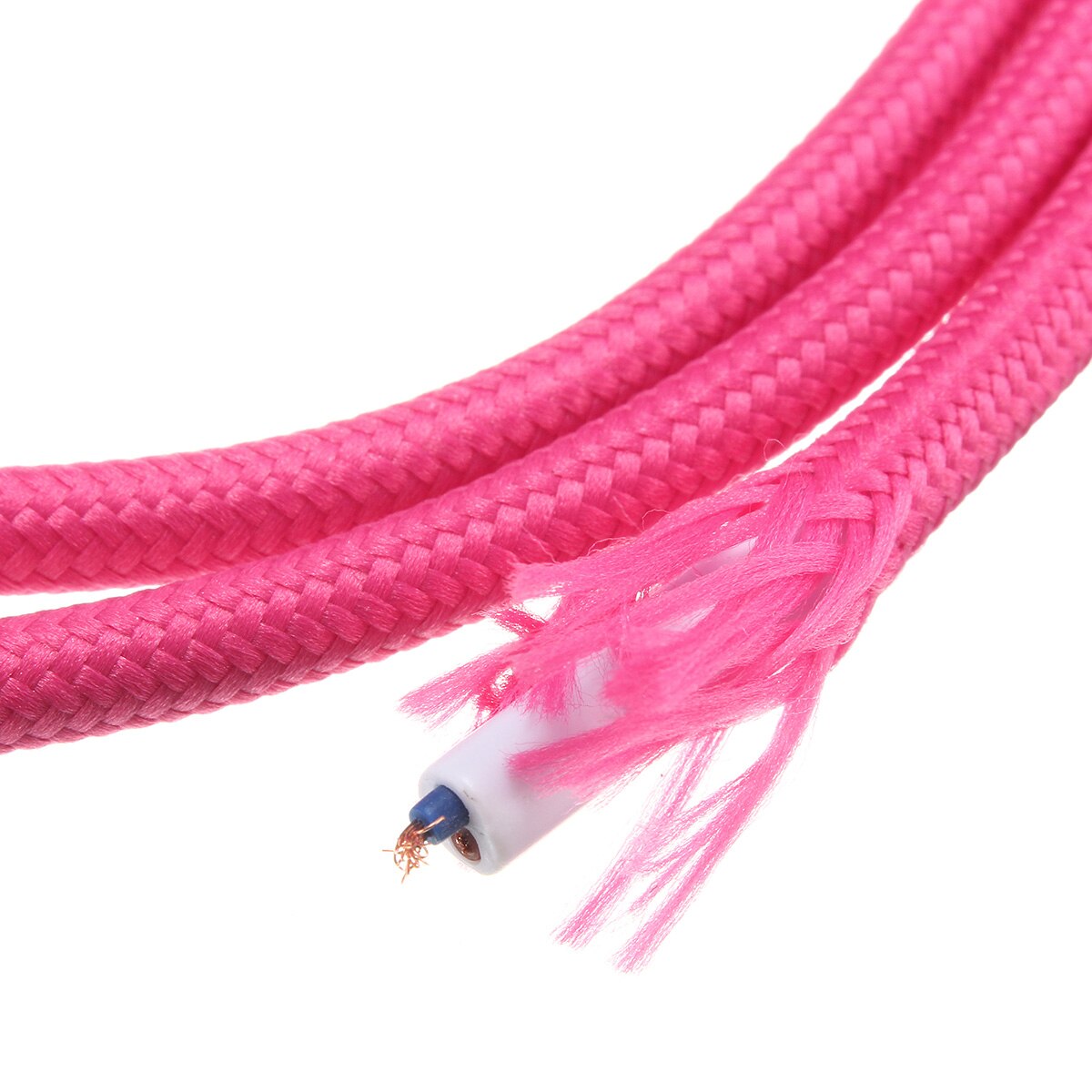 200 cm 2 Ader Stoff Kabel Muticolor Jahrgang Twist Geflochtene Stoff Licht Kabel Tuch Elektrische Draht Kronleuchter Anhänger Lampe Drähte: Rose rot
