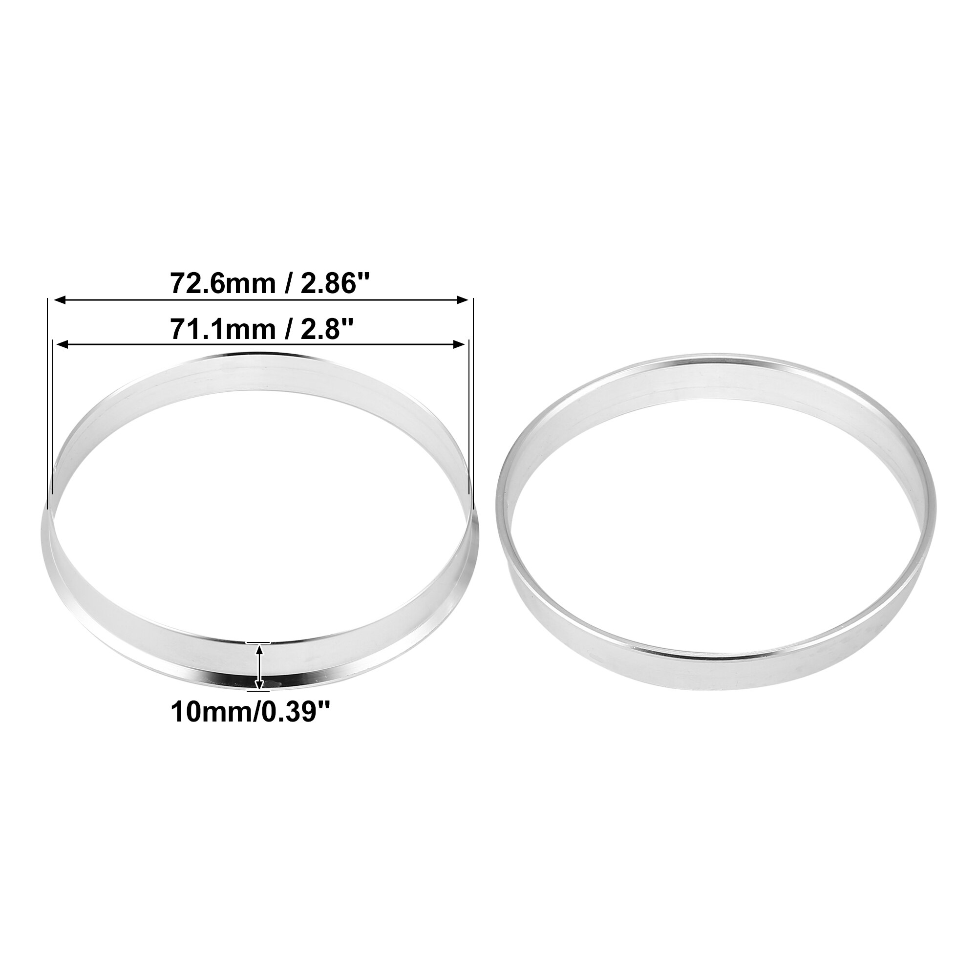 Uxcell 4 Stuks Od 56.1Mm 57.1Mm 63.4Mm Om Id 54.1Mm 56.1Mm 64.1Mm Auto Hub centric Ringen Wiel Boring Centrum Spacer Aluminium: 72.6mm to 71.1mm