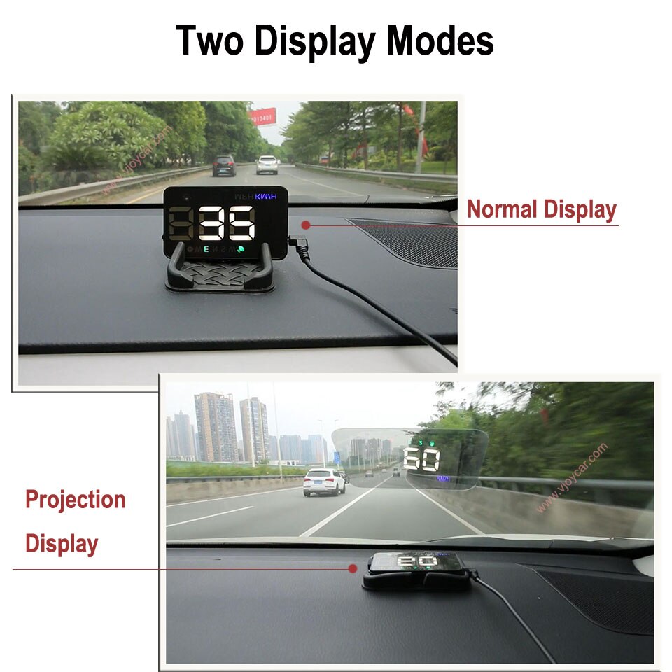 Kina bedste gps hud head up display bil gps speedometer projektor forrude kilometertæller kompas over hastighedsalarm med biladapter