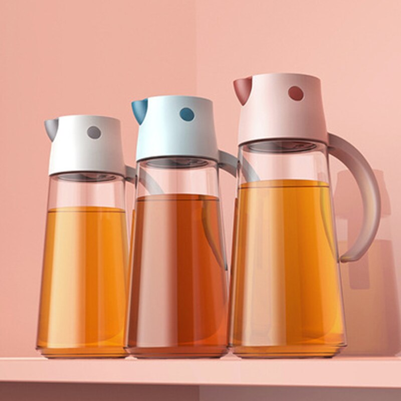 Automatisch Open Deksel Olie Fles Dispenser Saus Bakken Glas Lekvrije Opslag Fles Salade Keuken Tool Accessorie