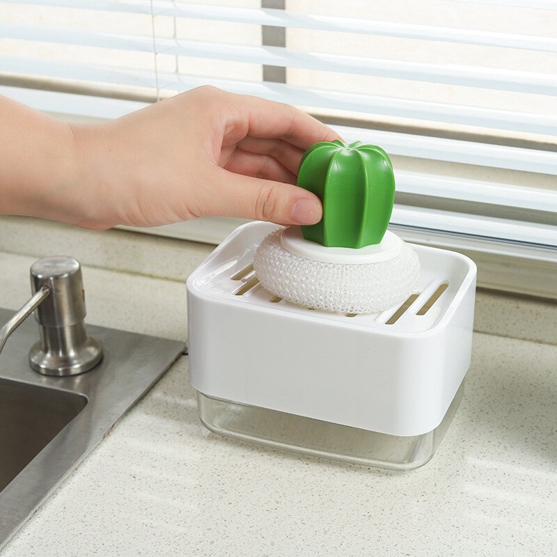 330ml Dishwashing Liquid Dispenser Automatic Liquid Box Dishwashing Brush Press Soap Box Dishwashing Liquid Dispenser