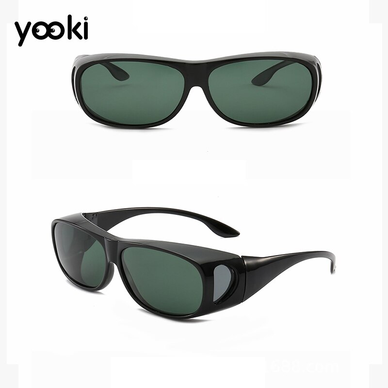 Fit Over Sunglasses Polarized Lens Cover Rx Glasses UV Protect Night Vision Optical Eyewear Driving Sunglasses: No 3
