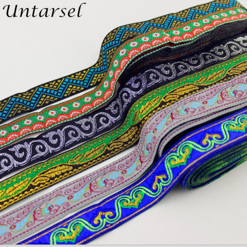 Etnische Lint Collection 10/20 MM Luxe DIY Jacquard Trim Weefde Polyester Singels Home Textil Handgemaakte ambachten