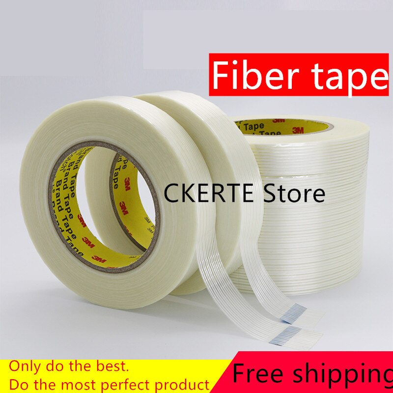 5-100mm*55M Strong glass fiber tape transparent striped single side adhesive tape