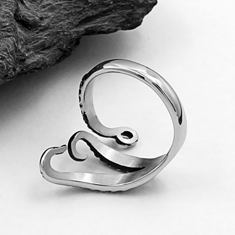 Vnox Vintage Octopus Tentacle Zee Monster Ring voor Mannen Stijlvolle Punk Rvs Maat 9 10 11 12