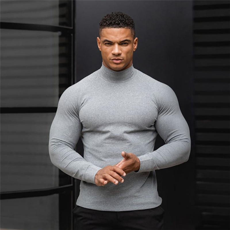 T-shirt à manches longues pour homme, vêtement de Gym, Fitness, musculation, Slim
